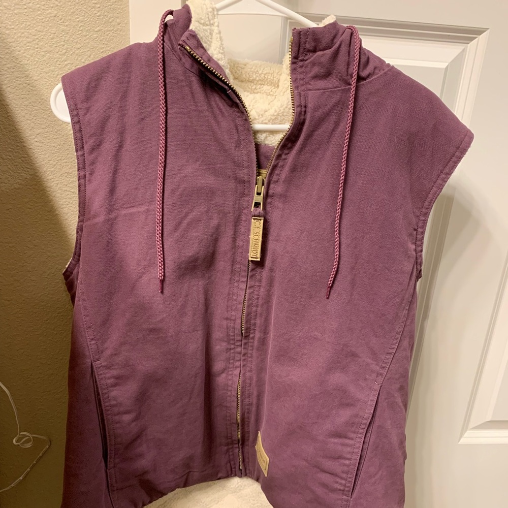 Purple hooded vest